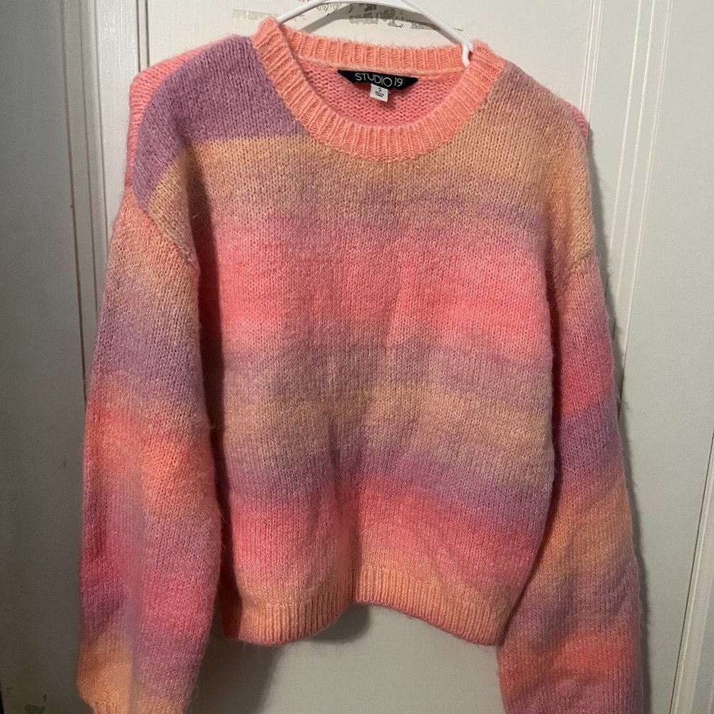 Ombre Balloon Sleeve Sweater